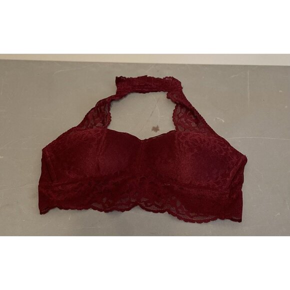 Victoria’s Secret PINK Eyelash Lace Push-up Bralette Halter  Small Wireless Bra - Picture 1 of 4